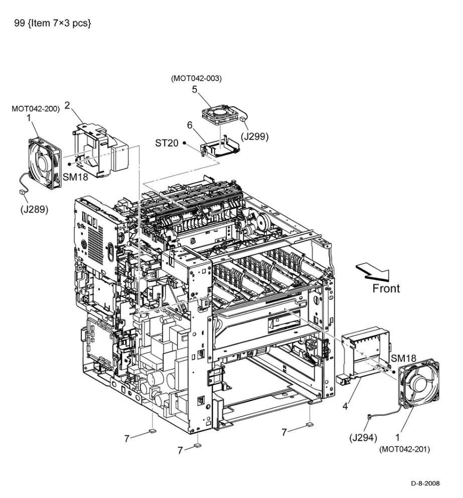 PL 4.1 NOHAD parts diagram - Xerox VersaLink C500 / C600 / C505 / C605