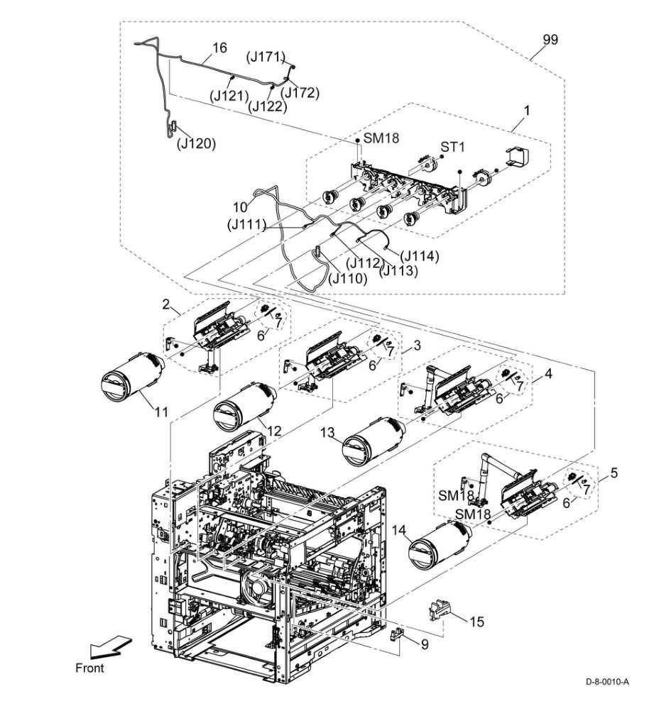 PL 5.2 Dispenser (Low-Model C500/ parts diagram - Xerox VersaLink C500 / C600 / C505 / C605