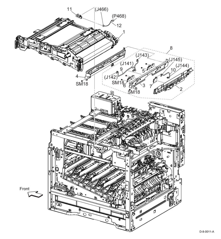 PL 6.1 Transfer parts diagram - Xerox VersaLink C500 / C600 / C505 / C605