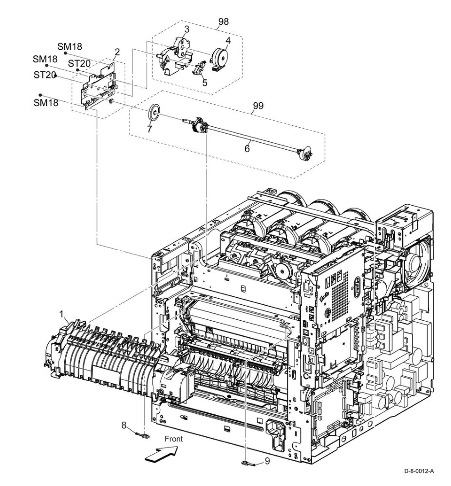 PL 7.1 Fusing parts diagram - Xerox VersaLink C500 / C600 / C505 / C605