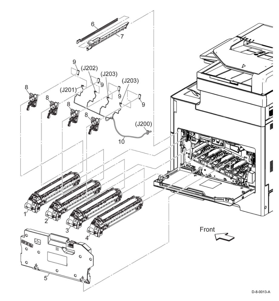 PL 8.1 Xerographic parts diagram - Xerox VersaLink C500 / C600 / C505 / C605