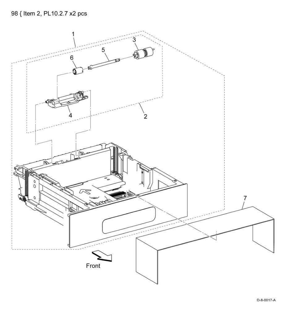 PL 10.3 Option Feeder (3/3) parts diagram - Xerox VersaLink C500 / C600 / C505 / C605