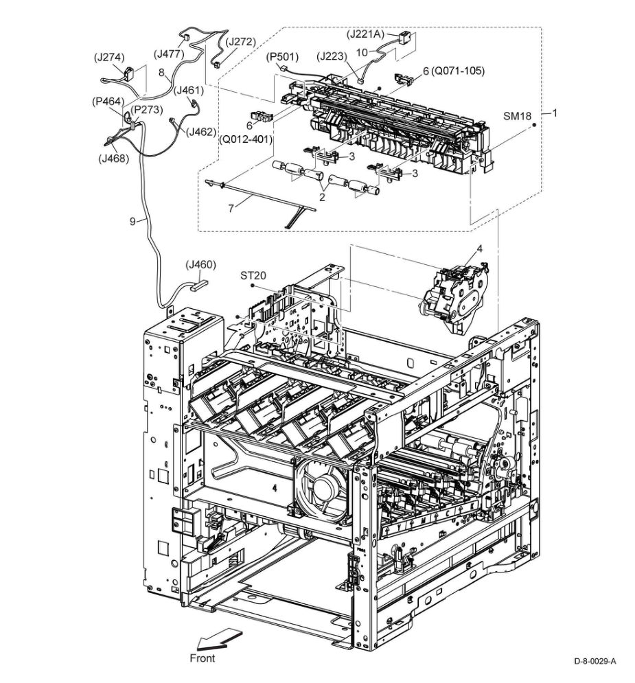 PL 17.1 Exit (High-Model C600/C605) parts diagram - Xerox VersaLink C500 / C600 / C505 / C605