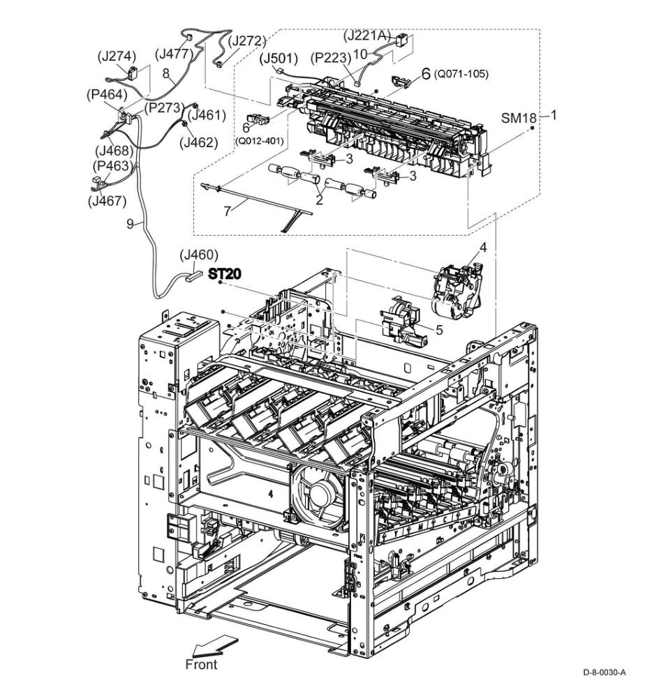 PL 17.2 Exit (Low-Model C500/C505) parts diagram - Xerox VersaLink C500 / C600 / C505 / C605