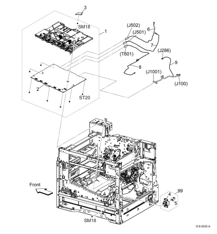 PL 18.2 Electrical (MFP-Std.) (2/4) parts diagram - Xerox VersaLink C500 / C600 / C505 / C605