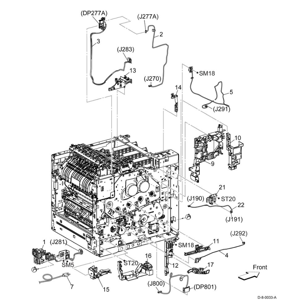 PL 18.3 Electrical (MFP-Std.) (3/4) parts diagram - Xerox VersaLink C500 / C600 / C505 / C605