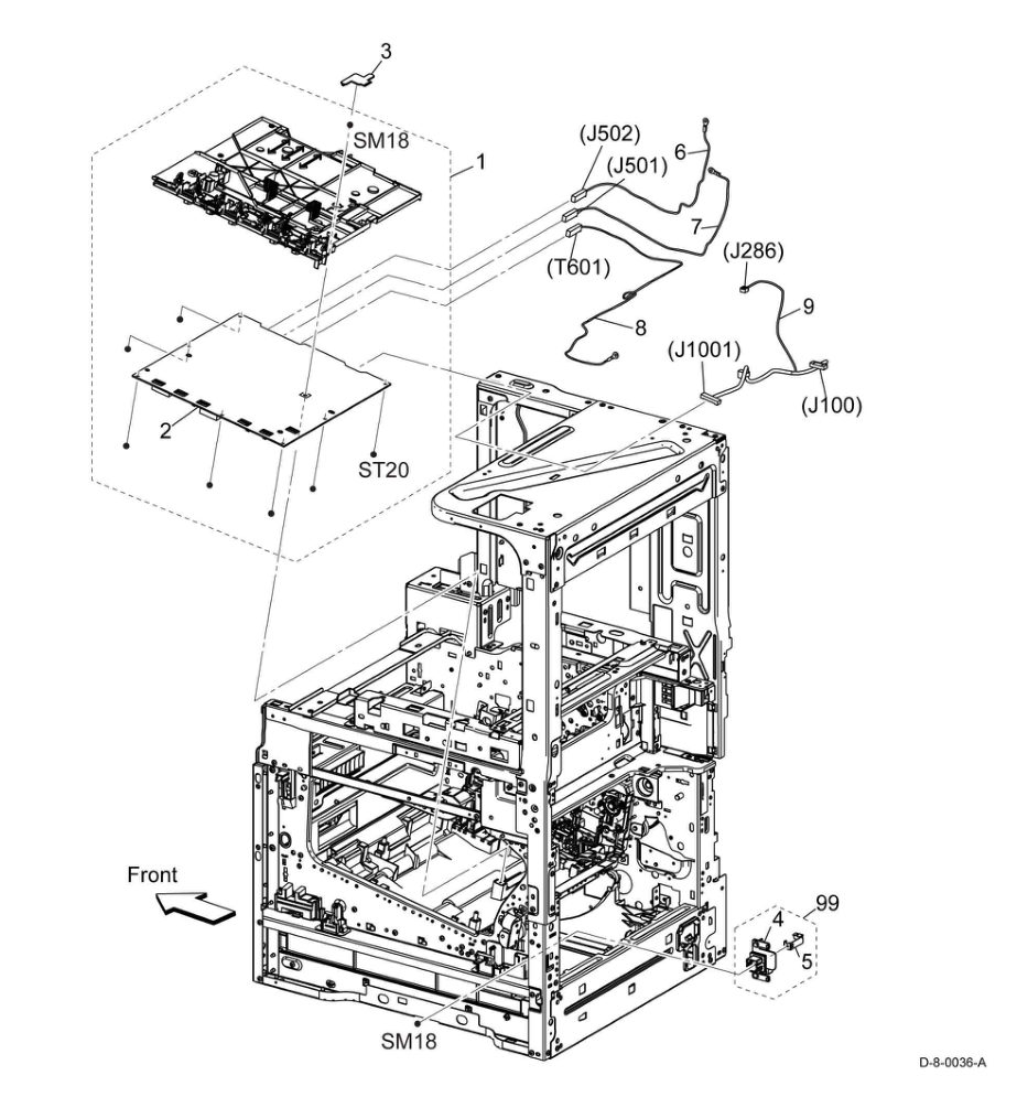 PL 18.6 Electrical (MFP-Tall) (2/4) parts diagram - Xerox VersaLink C500 / C600 / C505 / C605