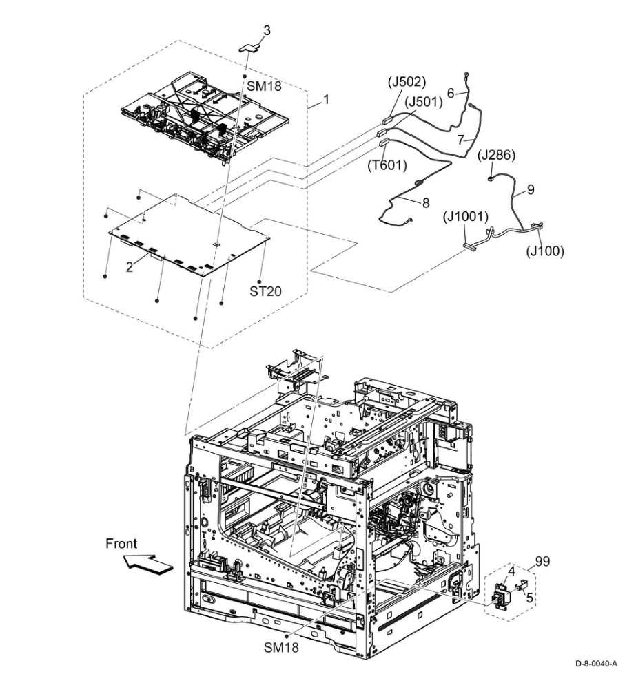 PL 18.10 Electrical (SFP) (2/4) parts diagram - Xerox VersaLink C500 / C600 / C505 / C605