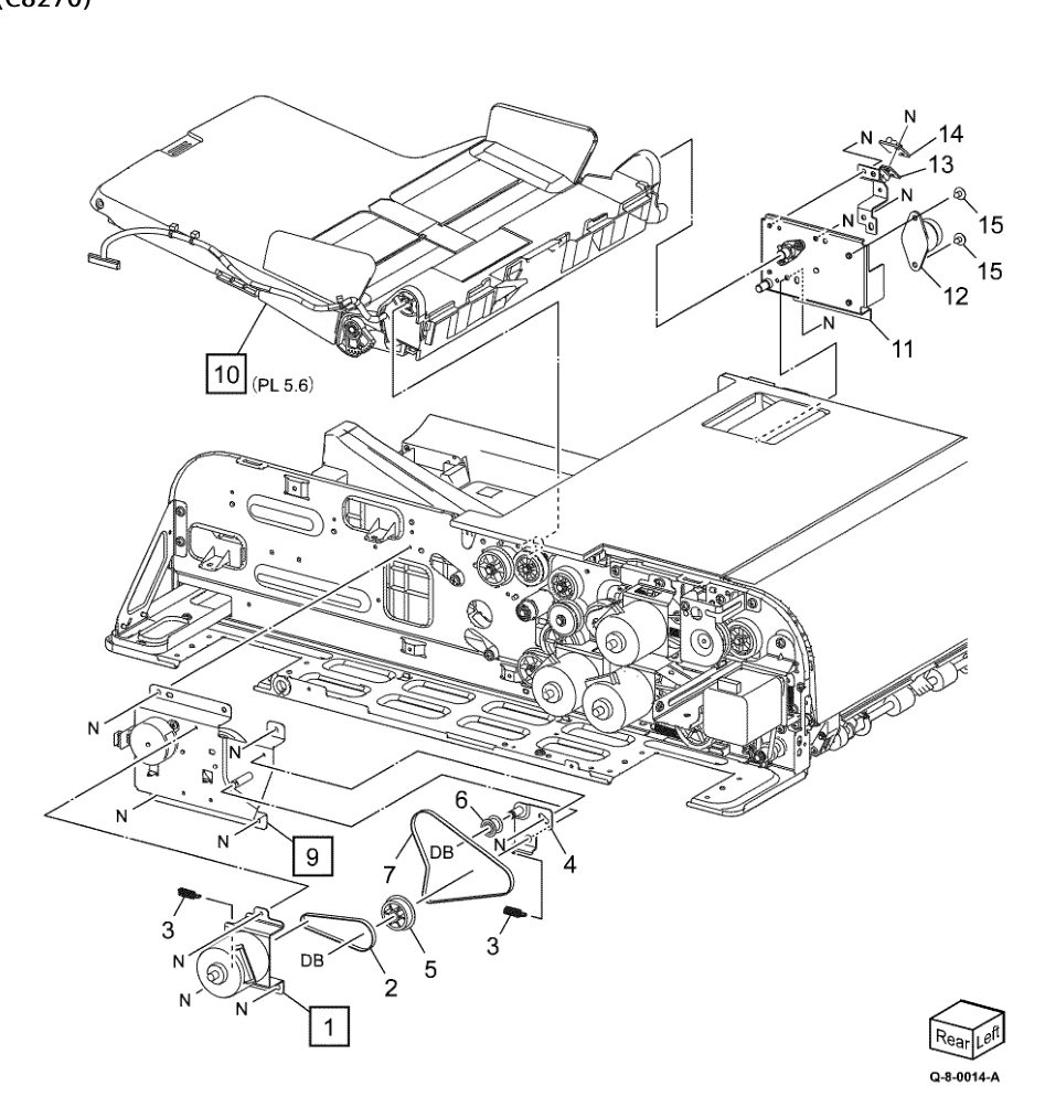 PL 5.5 Document Tray, Tray Feed (250) (C8270) parts diagram - Xerox AltaLink C8230 / C8235 / C8245 / C8255 / C8270