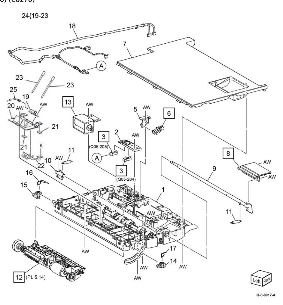 PL 5.8 DADF Feeder Cover Assembly (250) (C8270) parts diagram - Xerox AltaLink C8230 / C8235 / C8245 / C8255 / C8270