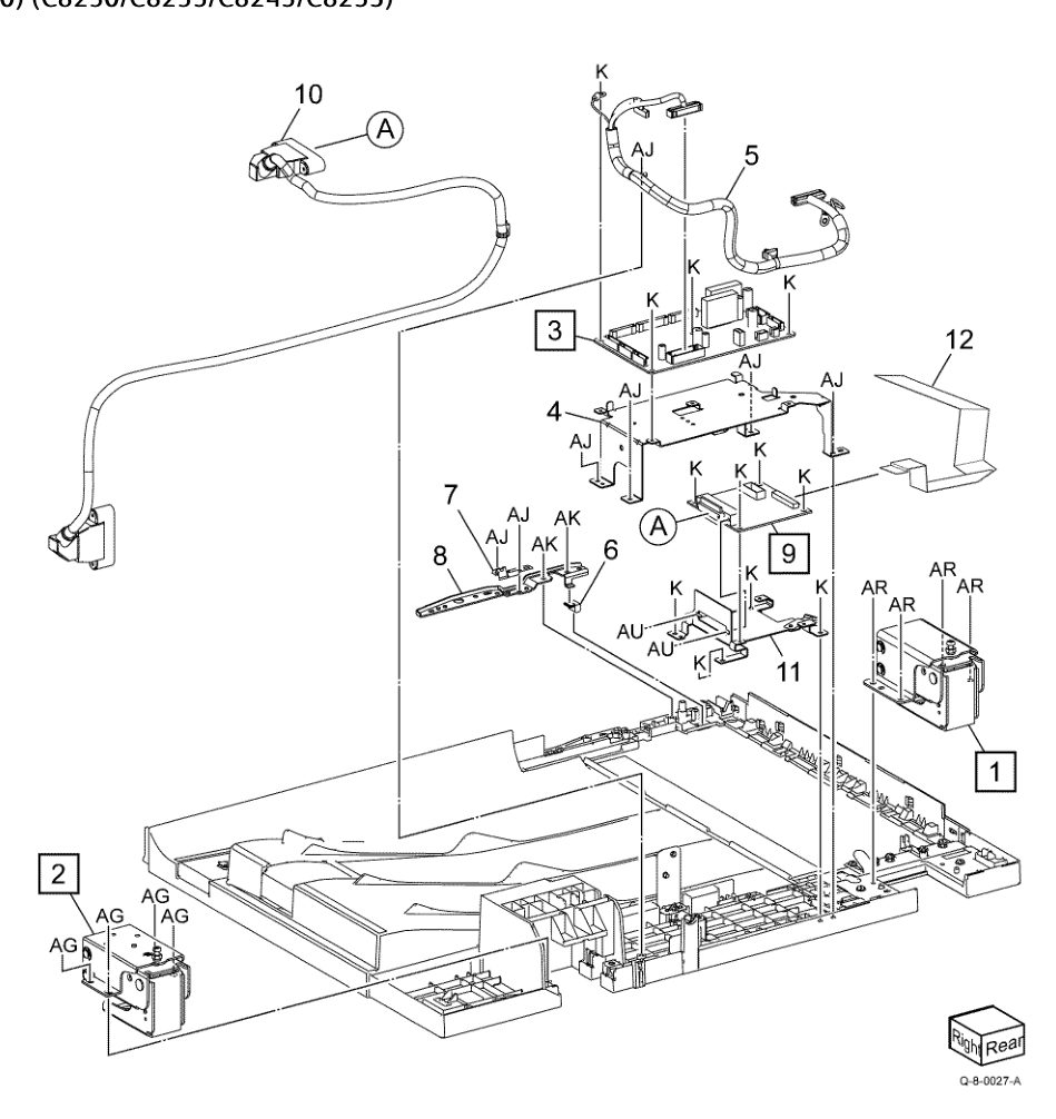 PL 5.53 DADF Base Frame Assembly (130) (C8230/C8235/C8245/C8255) parts diagram - Xerox AltaLink C8230 / C8235 / C8245 / C8255 / C8270