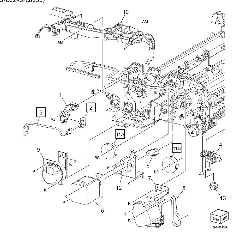 PL 5.58 DADF Drive (130) (C8230/C8235/C8245/C8255) parts diagram - Xerox AltaLink C8230 / C8235 / C8245 / C8255 / C8270