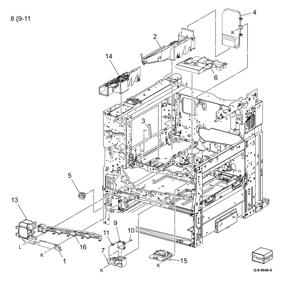 PL 40.10 NOHAD (front) parts diagram - Xerox AltaLink C8230 / C8235 / C8245 / C8255 / C8270