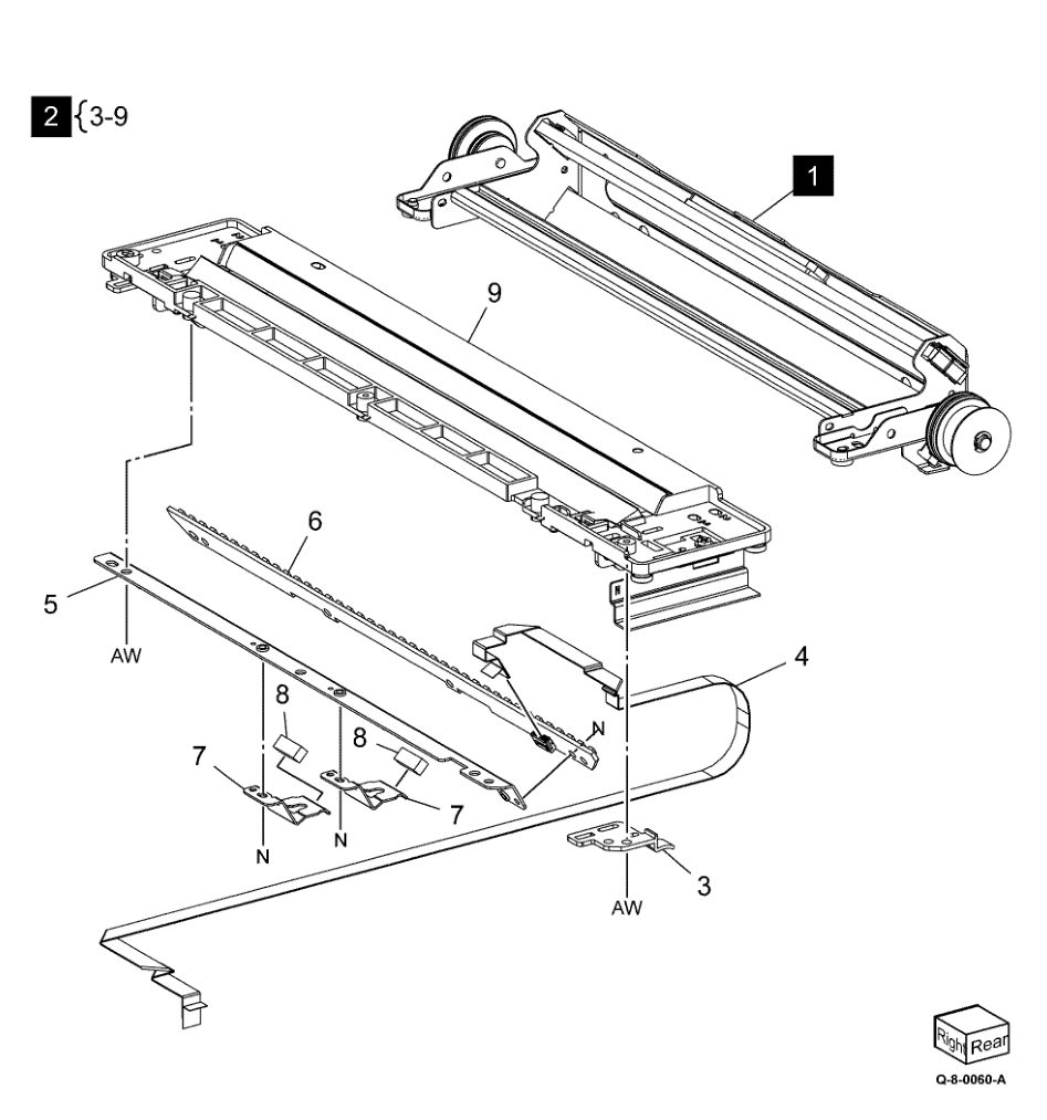 PL 60.30 Full/Half Carriage (C8270) parts diagram - Xerox AltaLink C8230 / C8235 / C8245 / C8255 / C8270