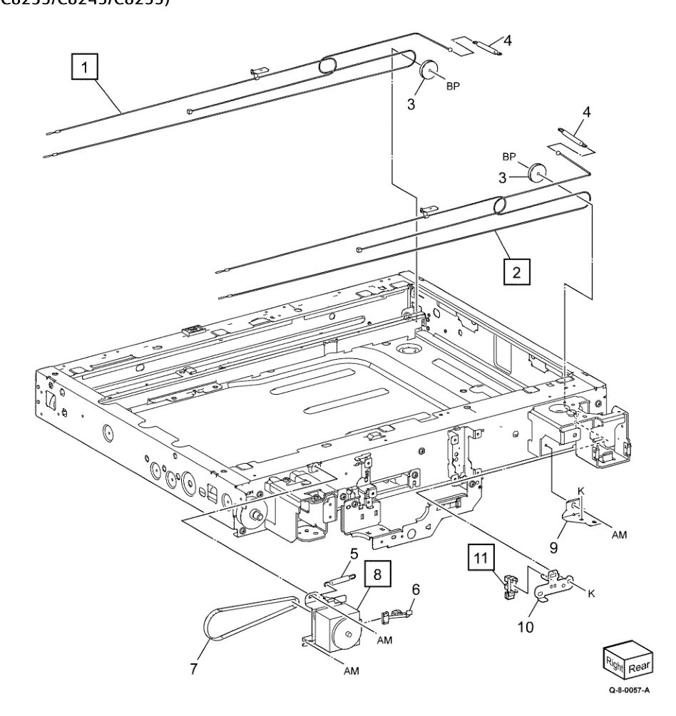 PL 60.50 Carriage Cable/Motor (C8230/C8235/C8245/C8255) parts diagram - Xerox AltaLink C8230 / C8235 / C8245 / C8255 / C8270