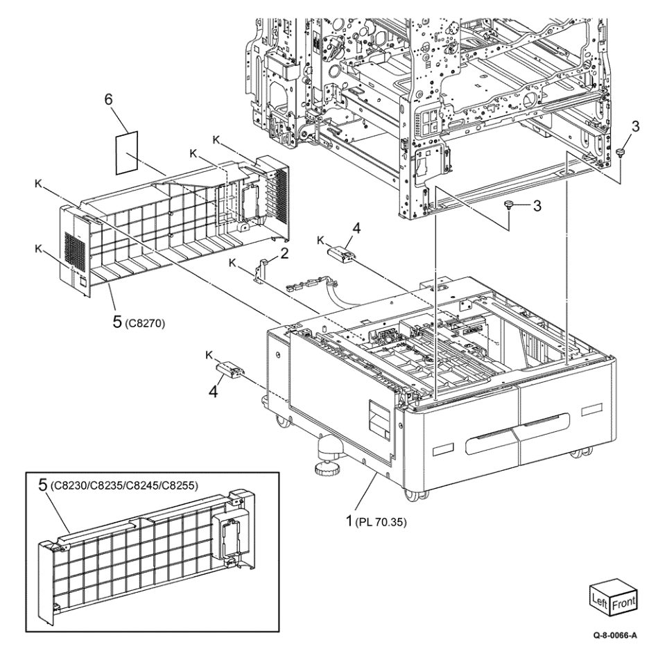 PL 70.30 TTM Components parts diagram - Xerox AltaLink C8230 / C8235 / C8245 / C8255 / C8270