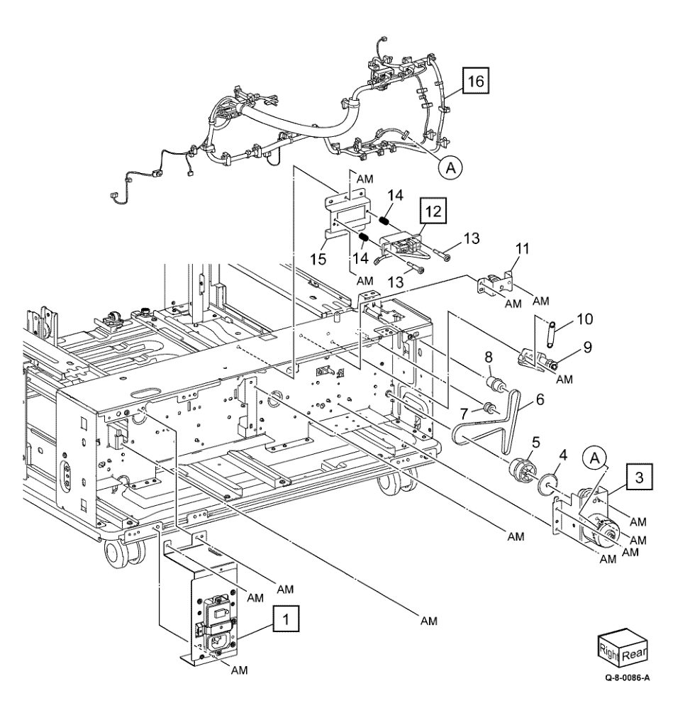 PL 80.45 TTM Drive Assembly parts diagram - Xerox AltaLink C8230 / C8235 / C8245 / C8255 / C8270