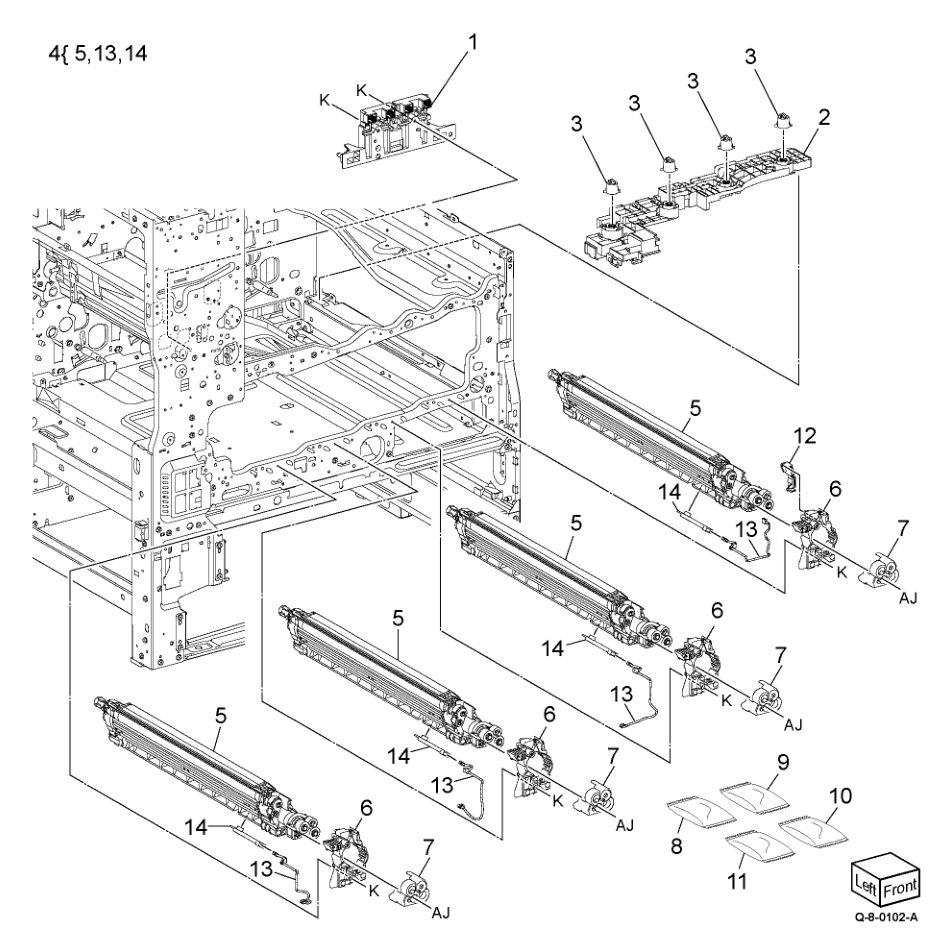 PL 90.05 Developer Unit parts diagram - Xerox AltaLink C8230 / C8235 / C8245 / C8255 / C8270