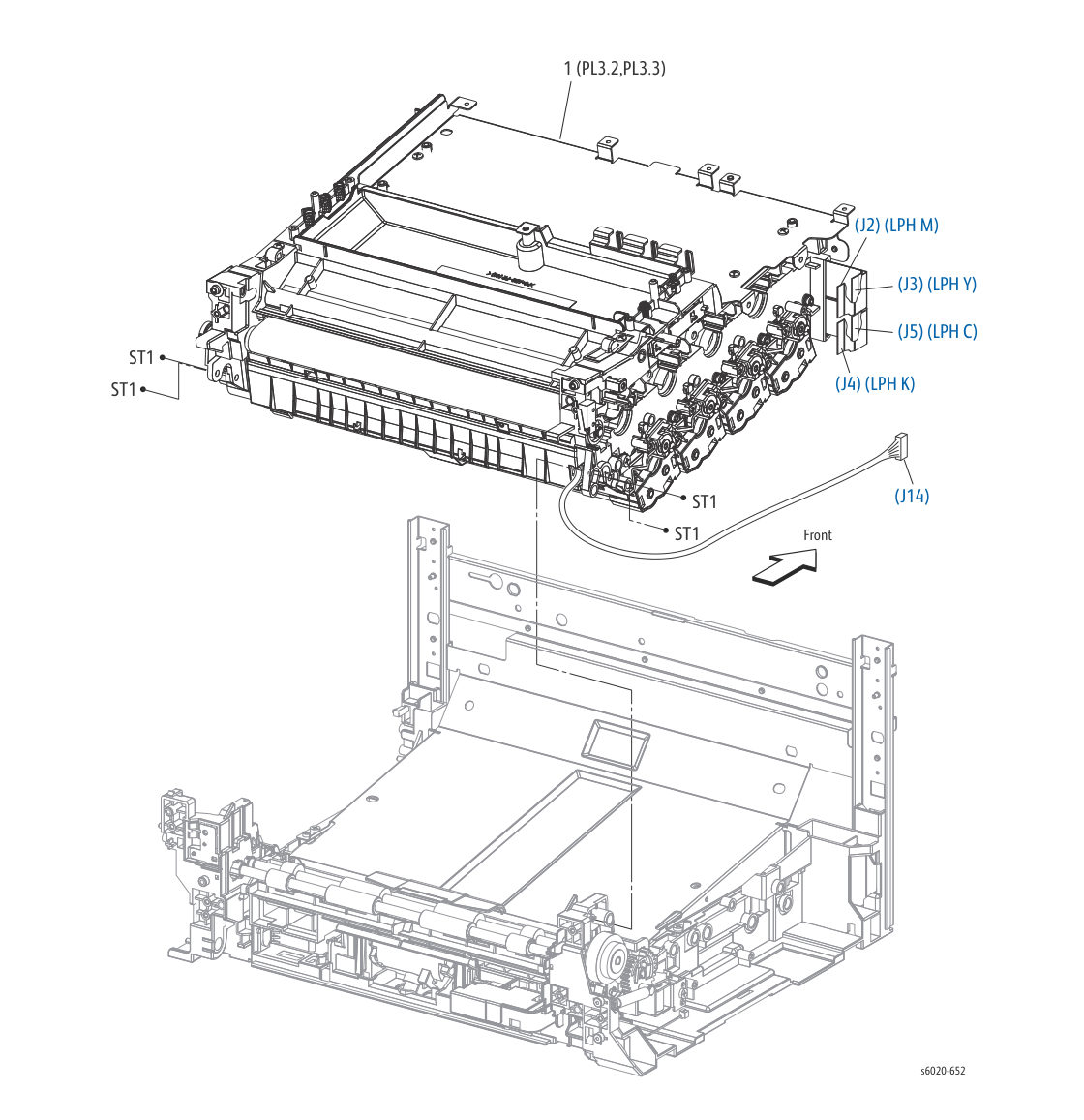 Phaser 6020 – PL 3.1 Xerographics (1/3) parts diagram - Xerox Phaser 6020 / 6022 & WorkCentre 6025 / 6027