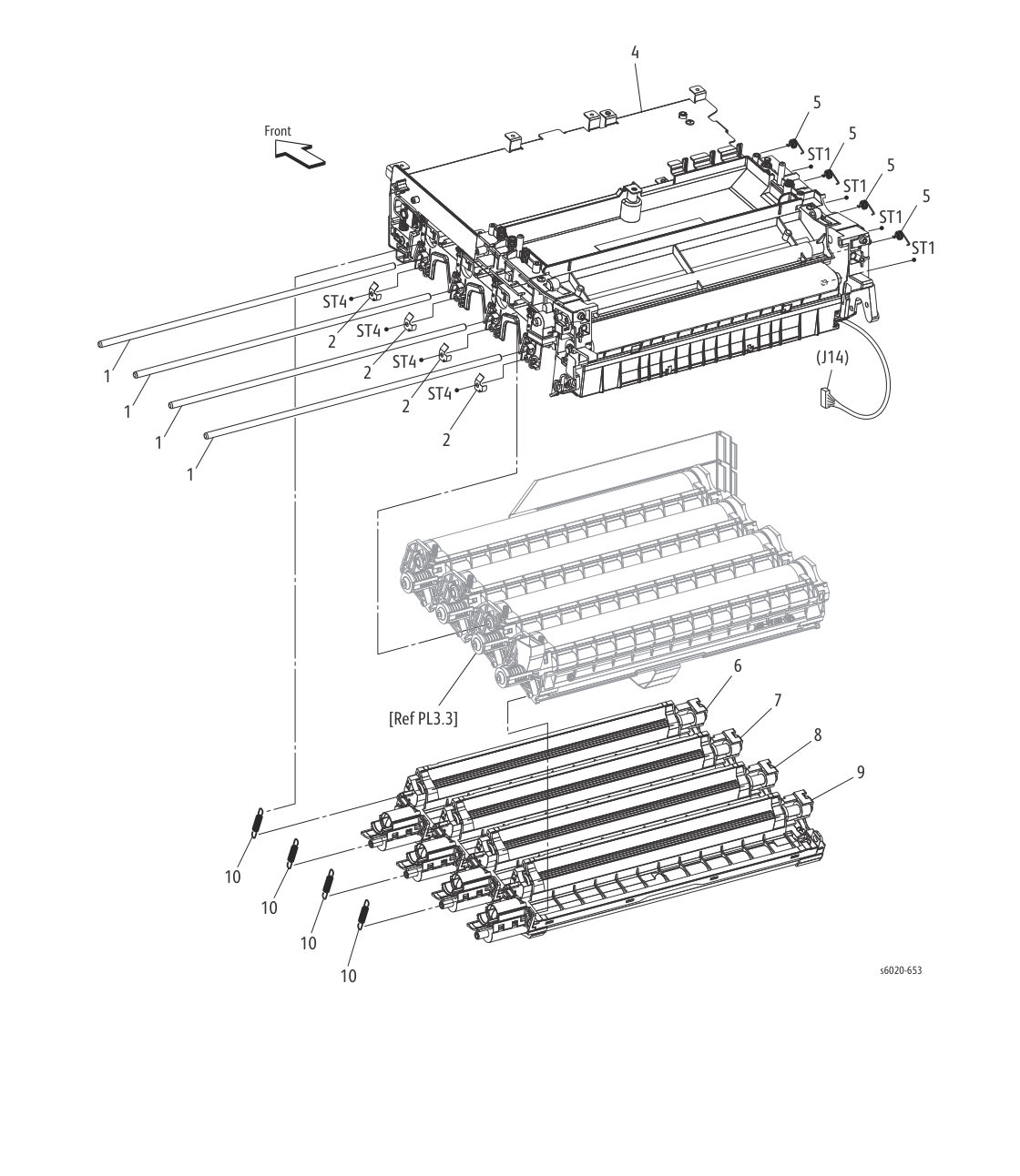 Phaser 6020 – PL 3.2 Xerographics (2/3) parts diagram - Xerox Phaser 6020 / 6022 & WorkCentre 6025 / 6027
