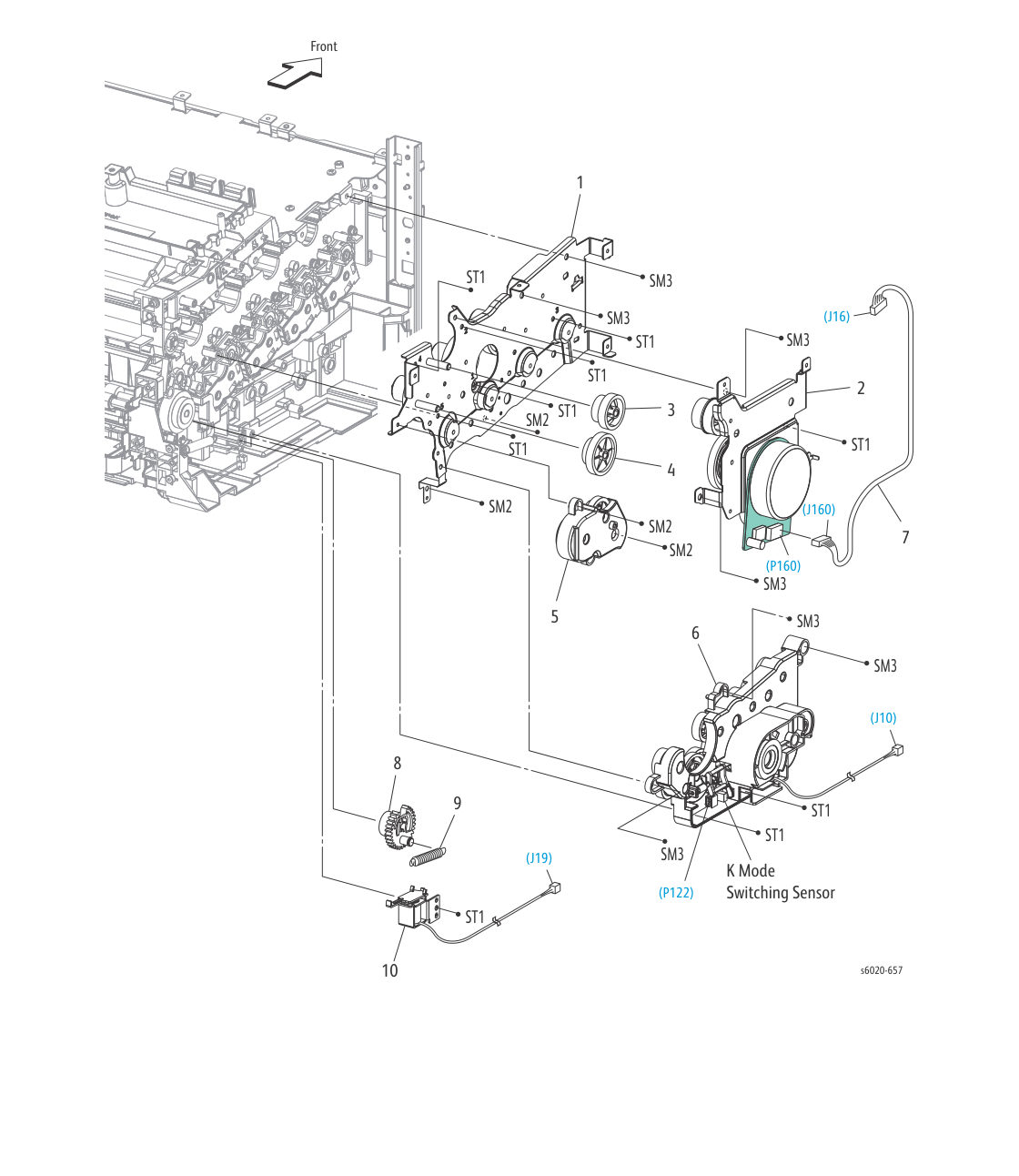 Phaser 6020 – PL 6.1 Drive parts diagram - Xerox Phaser 6020 / 6022 & WorkCentre 6025 / 6027