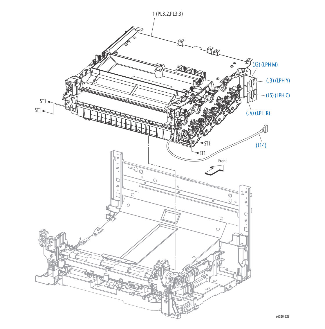 Phaser 6022 – PL 3.1 Xerographics (1/3) parts diagram - Xerox Phaser 6020 / 6022 & WorkCentre 6025 / 6027