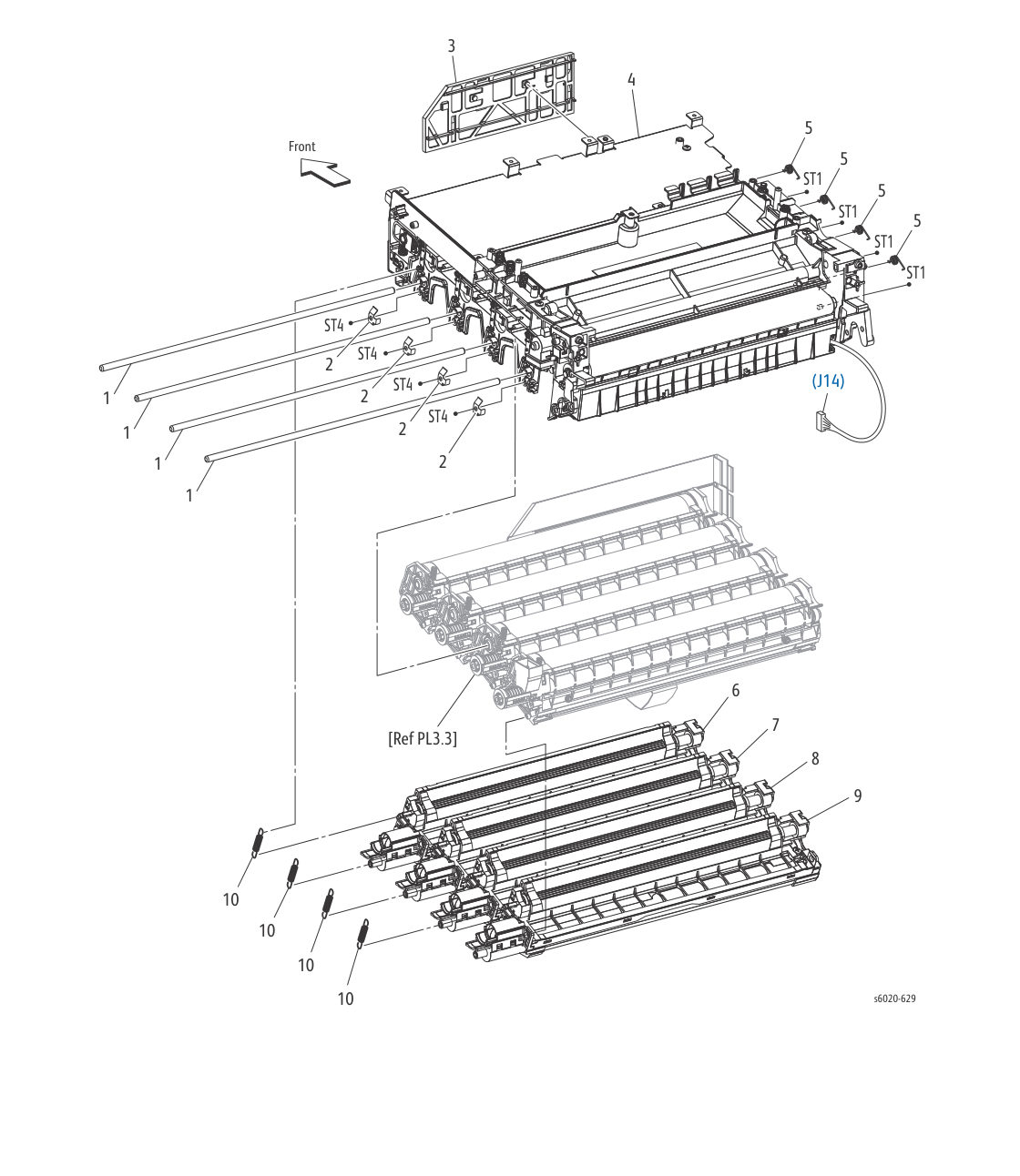 Phaser 6022 – PL 3.2 Xerographics (2/3) parts diagram - Xerox Phaser 6020 / 6022 & WorkCentre 6025 / 6027