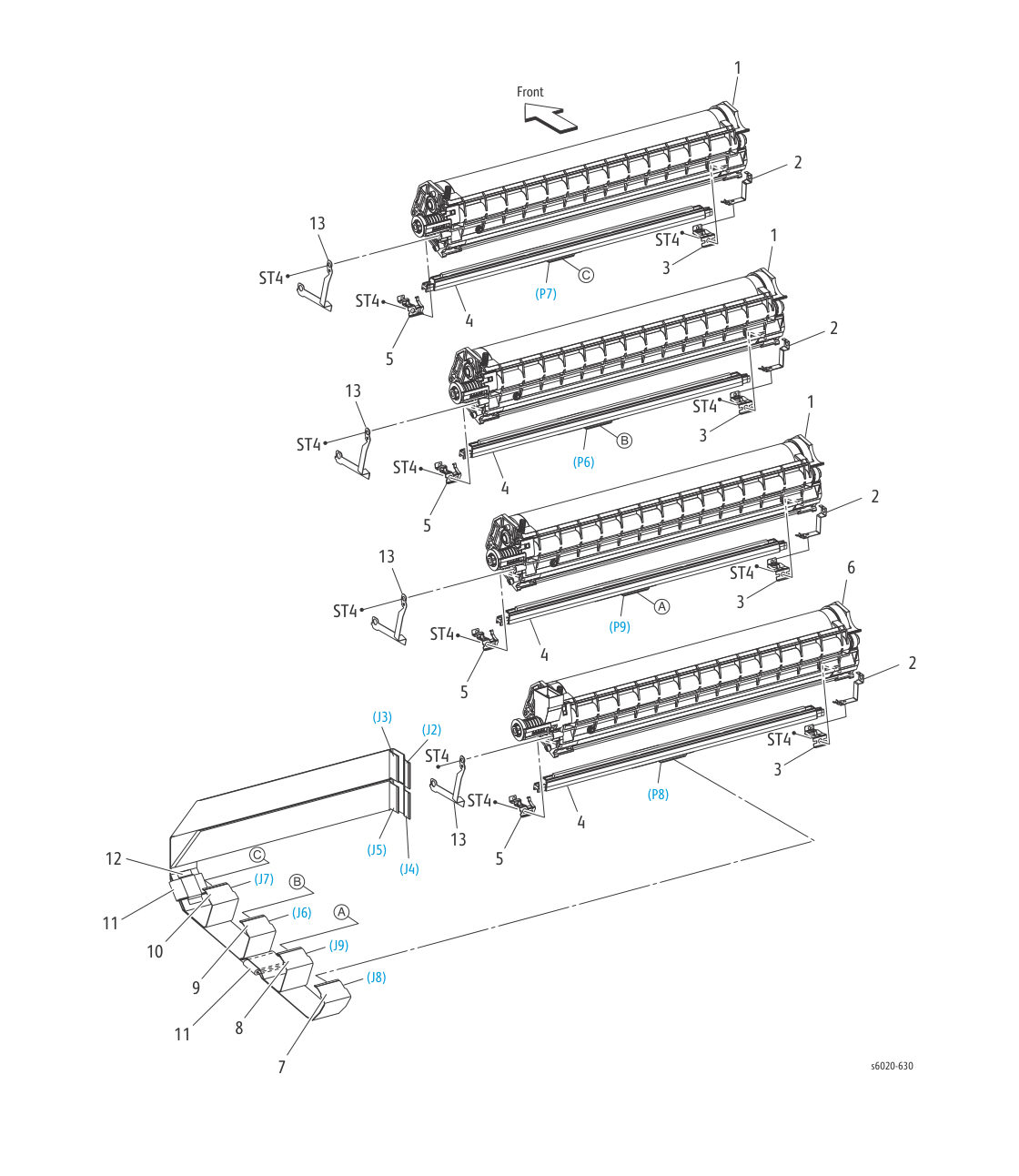 Phaser 6022 – PL 3.3 Xerographics (3/3) parts diagram - Xerox Phaser 6020 / 6022 & WorkCentre 6025 / 6027