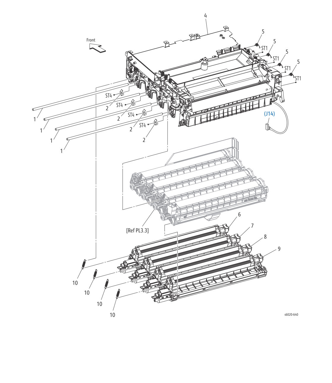 WorkCentre 6025 MFP – PL 3.2 Xerographics (2/3) parts diagram - Xerox Phaser 6020 / 6022 & WorkCentre 6025 / 6027