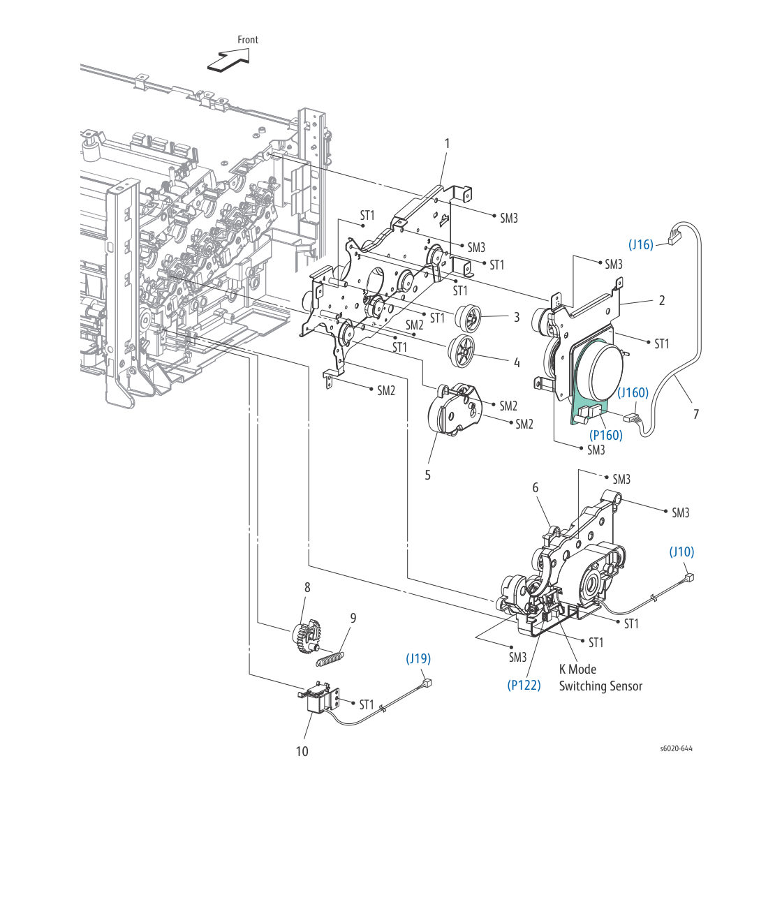 WorkCentre 6025 MFP – PL 6.1 Drive parts diagram - Xerox Phaser 6020 / 6022 & WorkCentre 6025 / 6027