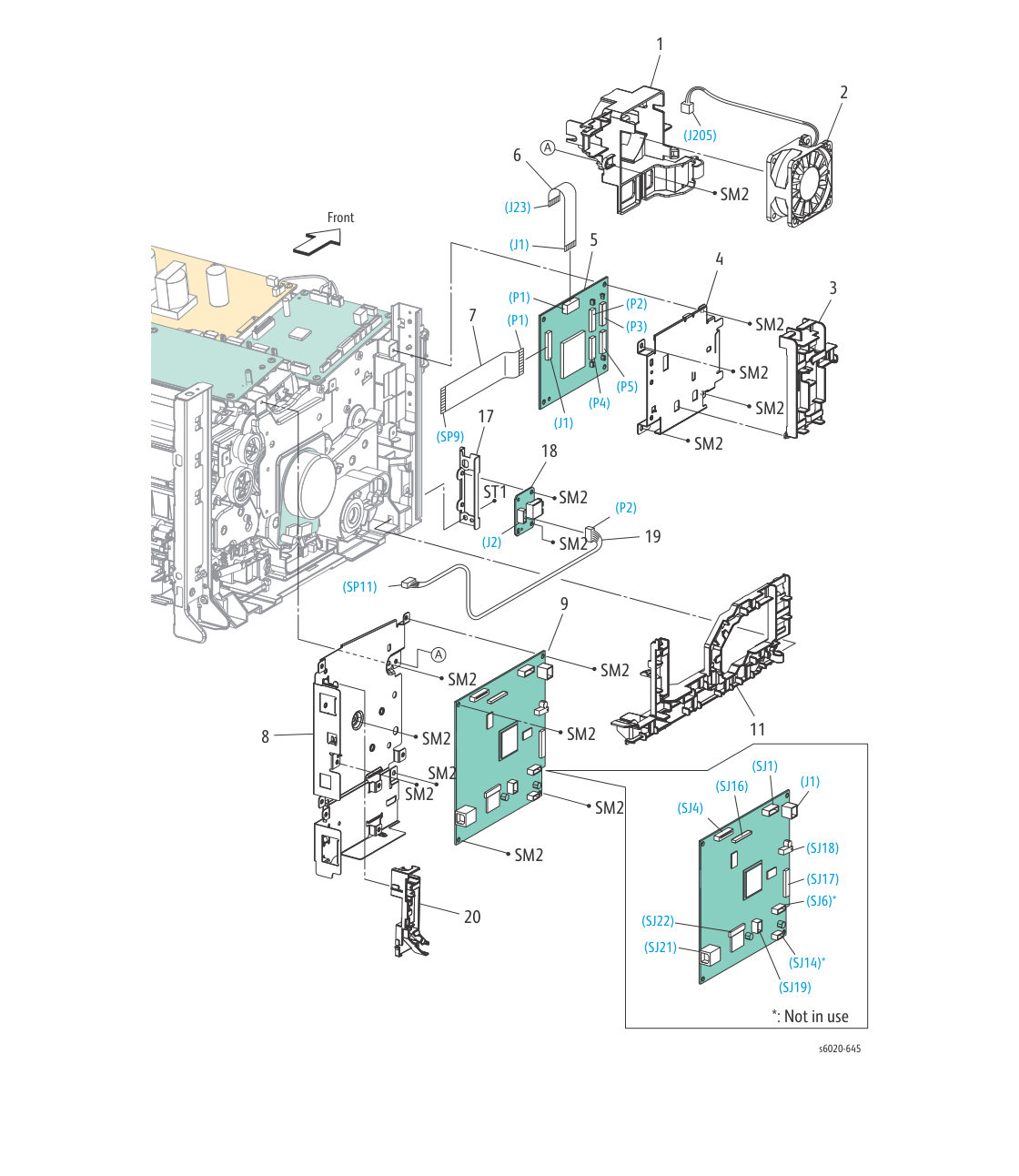 WorkCentre 6025 MFP – PL 7.1 Electrical (1/2) parts diagram - Xerox Phaser 6020 / 6022 & WorkCentre 6025 / 6027