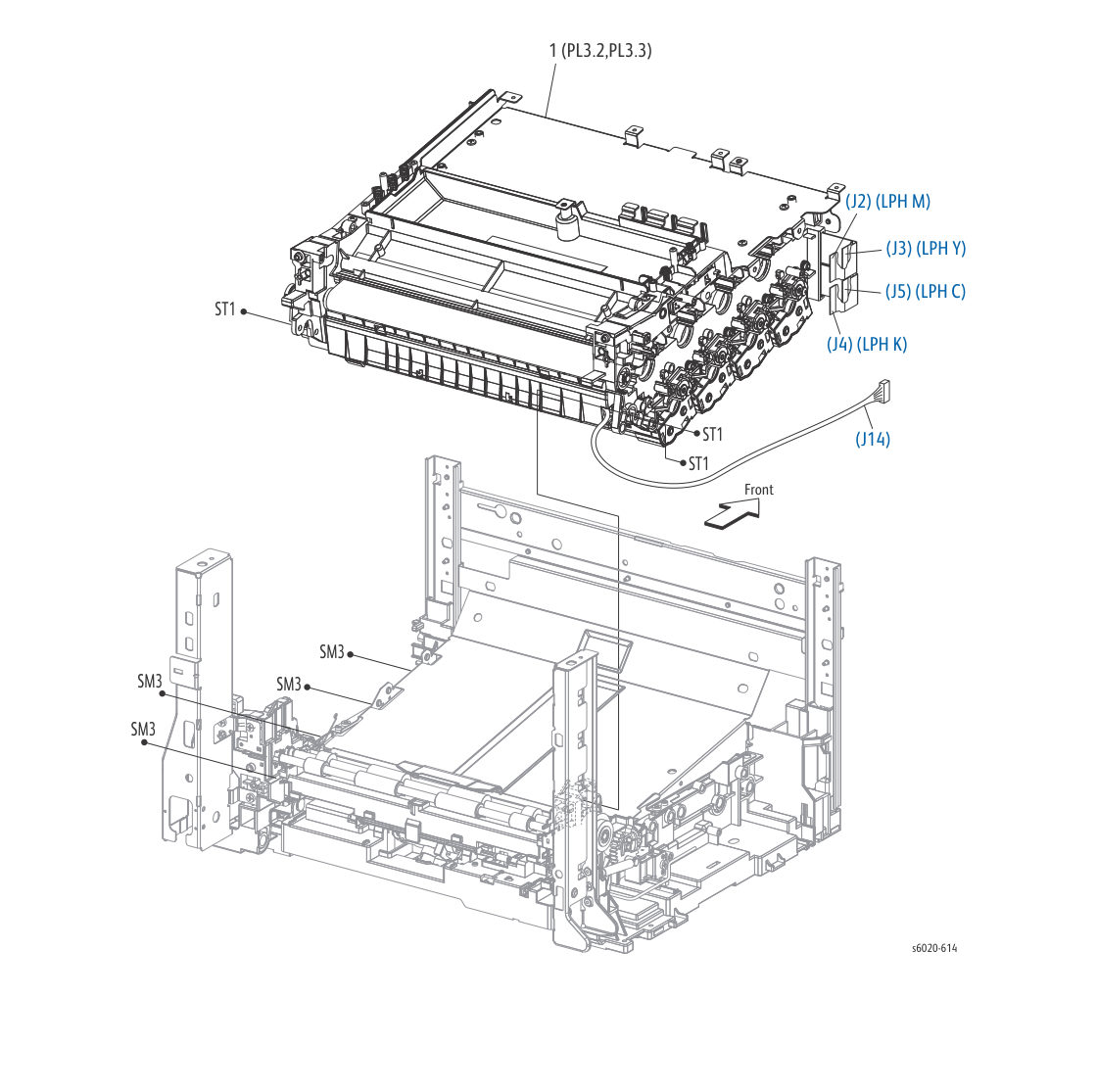 WorkCentre 6027 MFP – PL 3.1 Xerographics (1/3) parts diagram - Xerox Phaser 6020 / 6022 & WorkCentre 6025 / 6027