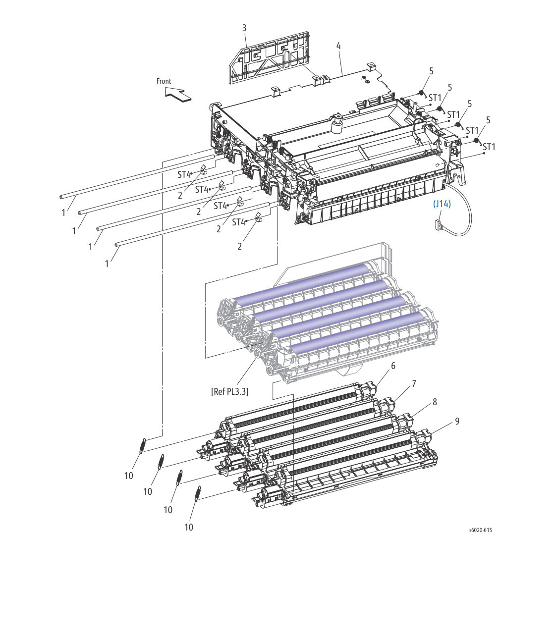 WorkCentre 6027 MFP – PL 3.2 Xerographics (2/3) parts diagram - Xerox Phaser 6020 / 6022 & WorkCentre 6025 / 6027