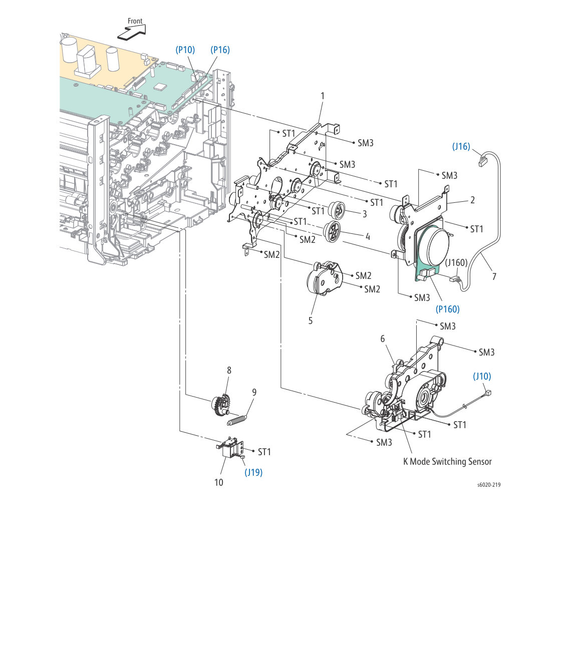 WorkCentre 6027 MFP – PL 6.1 Drive parts diagram - Xerox Phaser 6020 / 6022 & WorkCentre 6025 / 6027