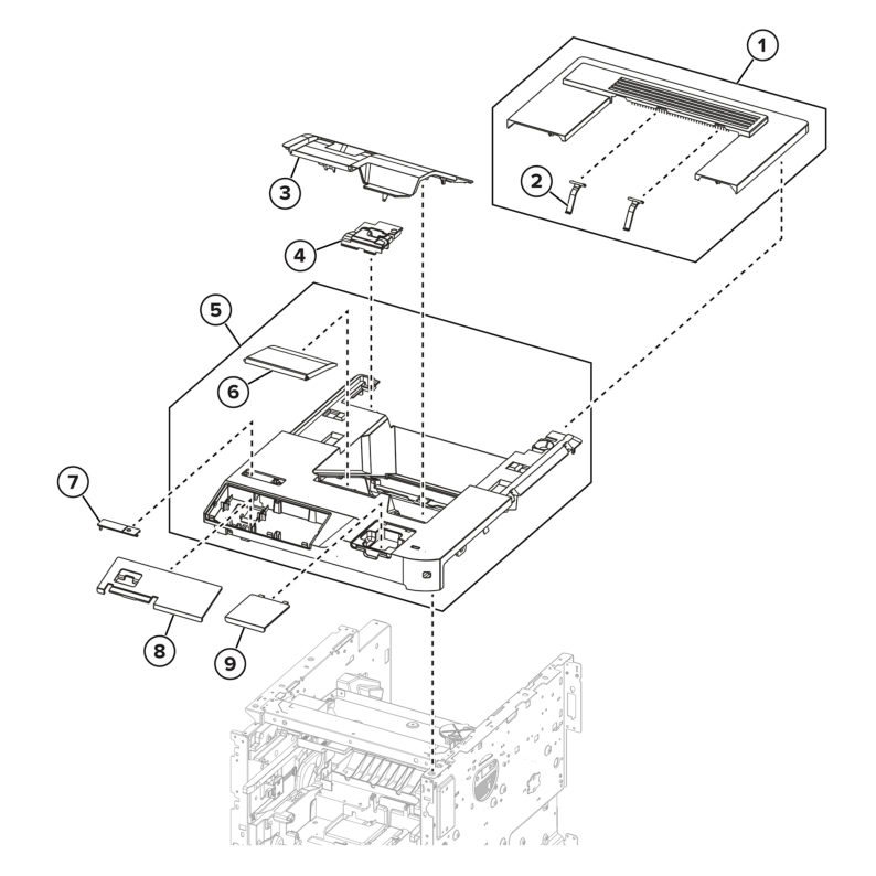Printer – Top covers parts diagram - Xerox MS731ve / MS831e / MS832e / MS833e
