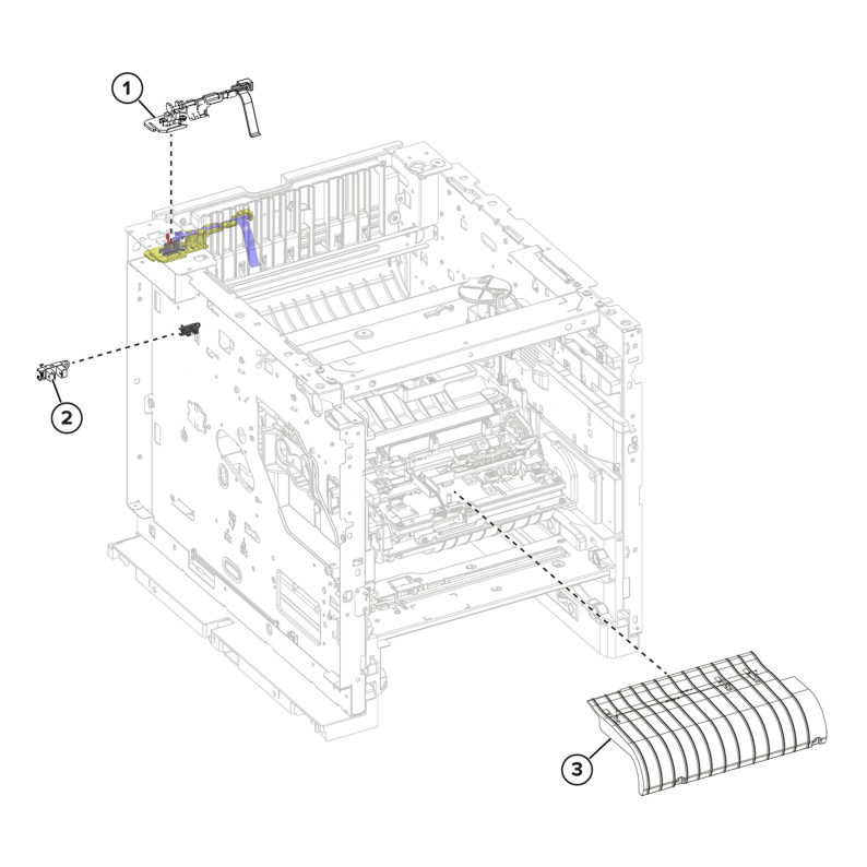 Printer – Sensors (paper path) parts diagram - Xerox MS731ve / MS831e / MS832e / MS833e