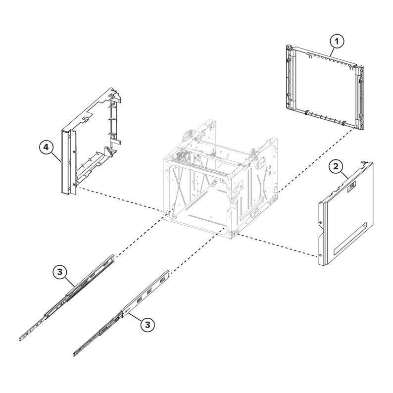 Input options – Optional 2100-sheet tray assemblies – 2100-sheet tray covers parts diagram - Xerox MS731ve / MS831e / MS832e / MS833e