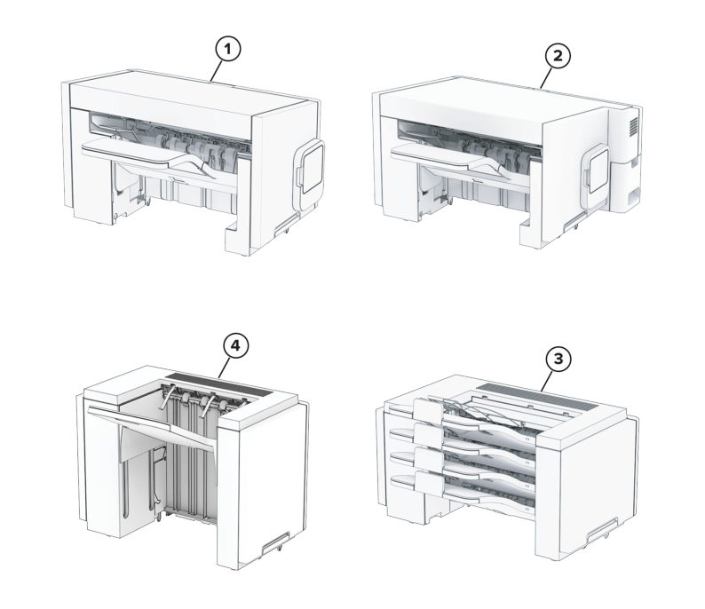 Output options – Optional bins parts diagram - Xerox MS731ve / MS831e / MS832e / MS833e