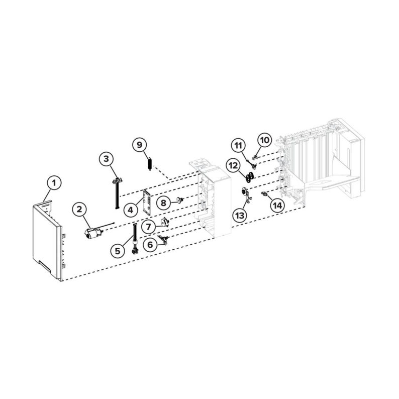 Output options – High-capacity output expander assemblies – High-capacity output expander assembly 1 parts diagram - Xerox MS731ve / MS831e / MS832e / MS833e