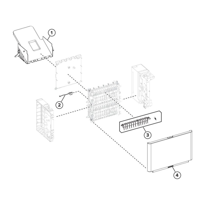 Output options – High-capacity output expander assemblies – High-capacity output expander assembly 2 parts diagram - Xerox MS731ve / MS831e / MS832e / MS833e