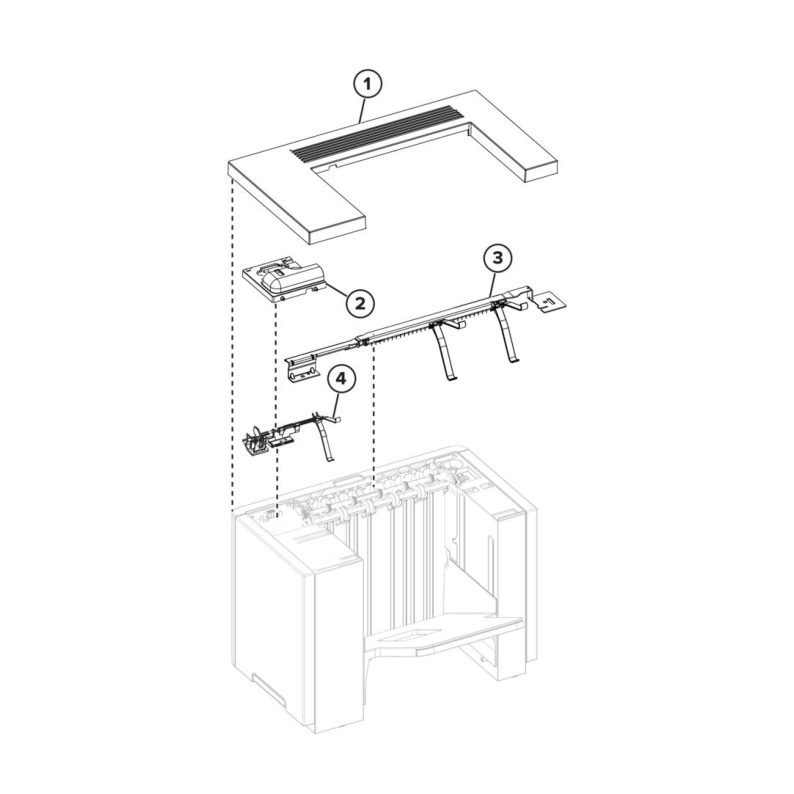 Output options – High-capacity output expander assemblies – High-capacity output expander assembly 4 parts diagram - Xerox MS731ve / MS831e / MS832e / MS833e
