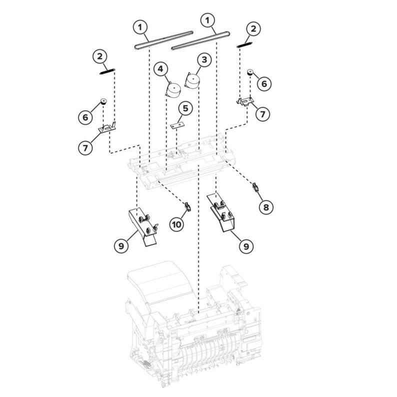 Output options – Staple finisher assemblies – Staple finisher assembly 4 parts diagram - Xerox MS731ve / MS831e / MS832e / MS833e