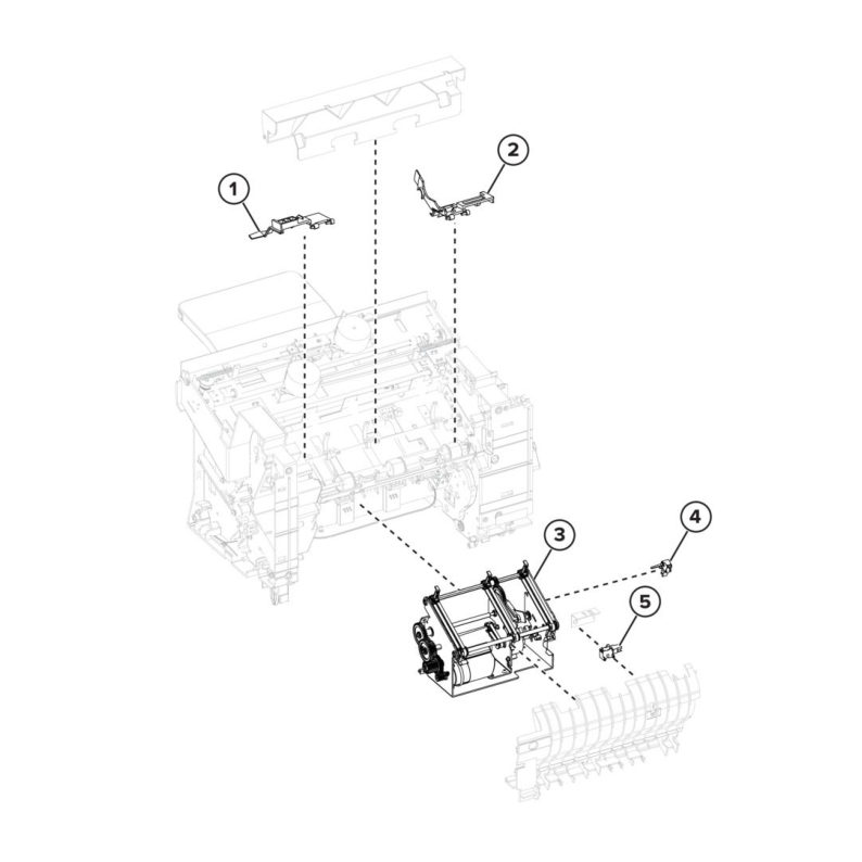 Output options – Staple finisher assemblies – Staple finisher assembly 5 parts diagram - Xerox MS731ve / MS831e / MS832e / MS833e
