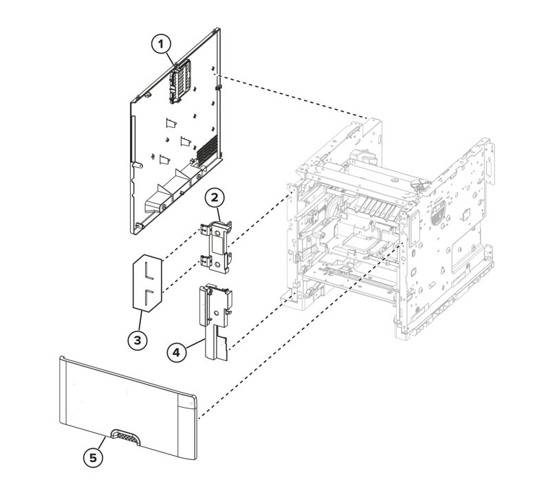 Printer – Front and left covers parts diagram - Xerox MX732e / MX733se