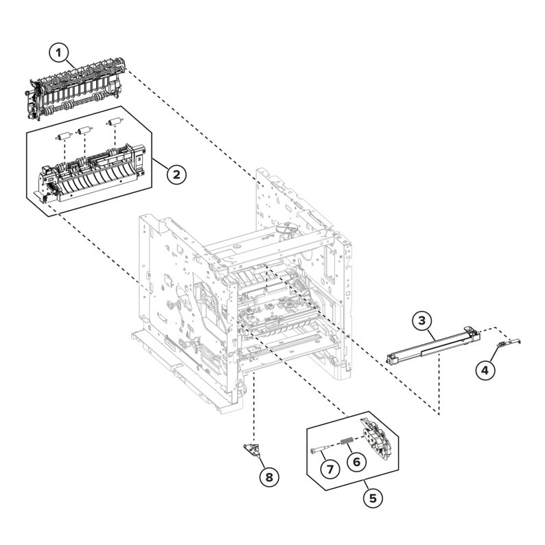 Printer – Paper feed parts diagram - Xerox MX732e / MX733se