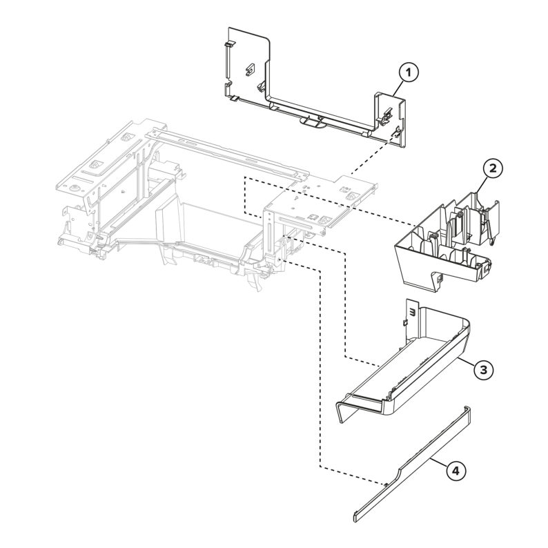ADF and flatbed scanner – Right and rear flatbed covers parts diagram - Xerox MX732e / MX733se