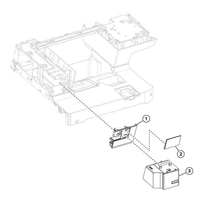 ADF and flatbed scanner – Convenience stapler parts diagram - Xerox MX732e / MX733se