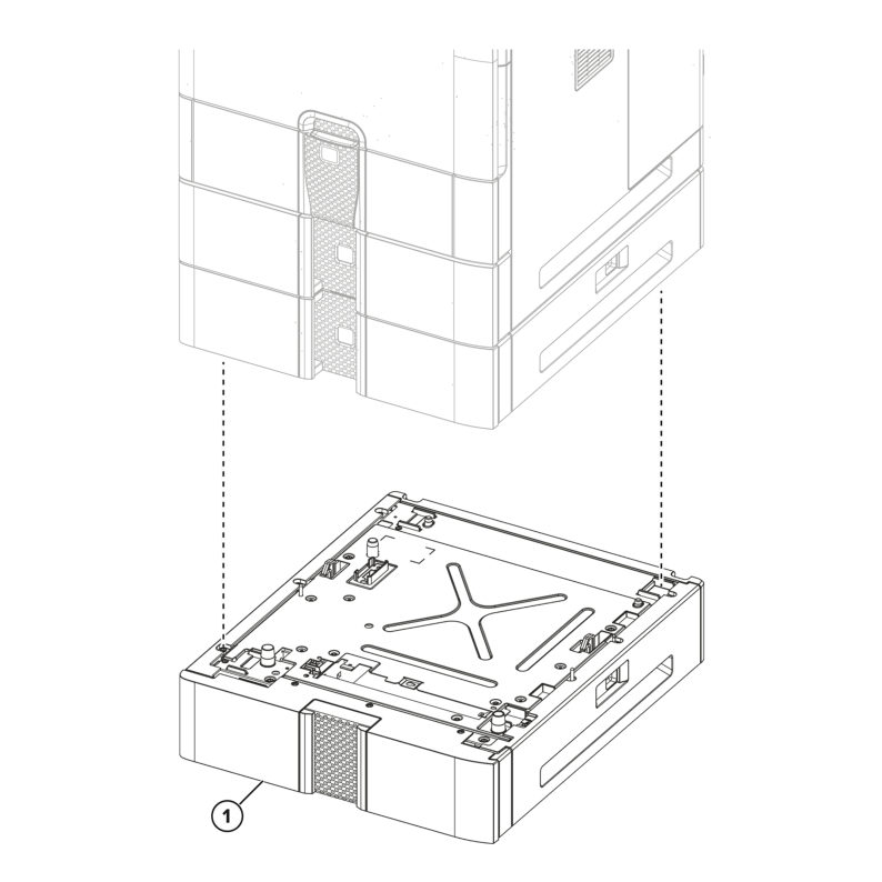 Input options – Elevation spacer – Elevation spacer parts diagram - Xerox MX732e / MX733se