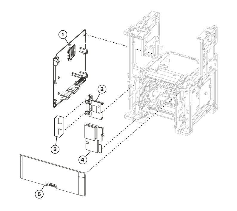 Printer – Front and left covers parts diagram - Xerox MX831se / MX831tse / MX833se / MX833tse / MX833xse