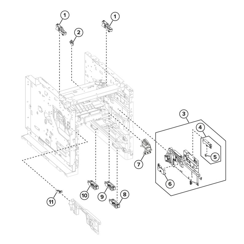 Printer – Frames parts diagram - Xerox MX831se / MX831tse / MX833se / MX833tse / MX833xse